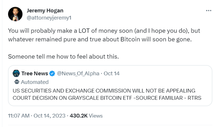 \'친리플\' 변호사 "BTC 현물 ETF 출시, 양날의 검 될 것"