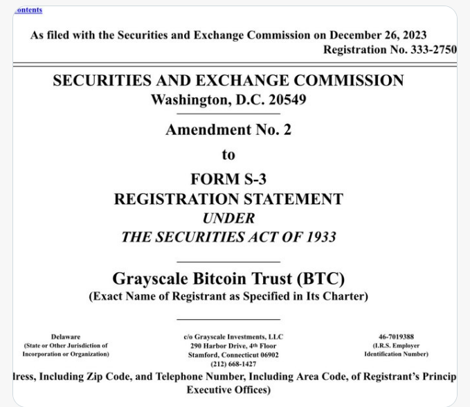 그레이스케일, 비트코인 현물 ETF 신청서 '최종 수정안' 제출