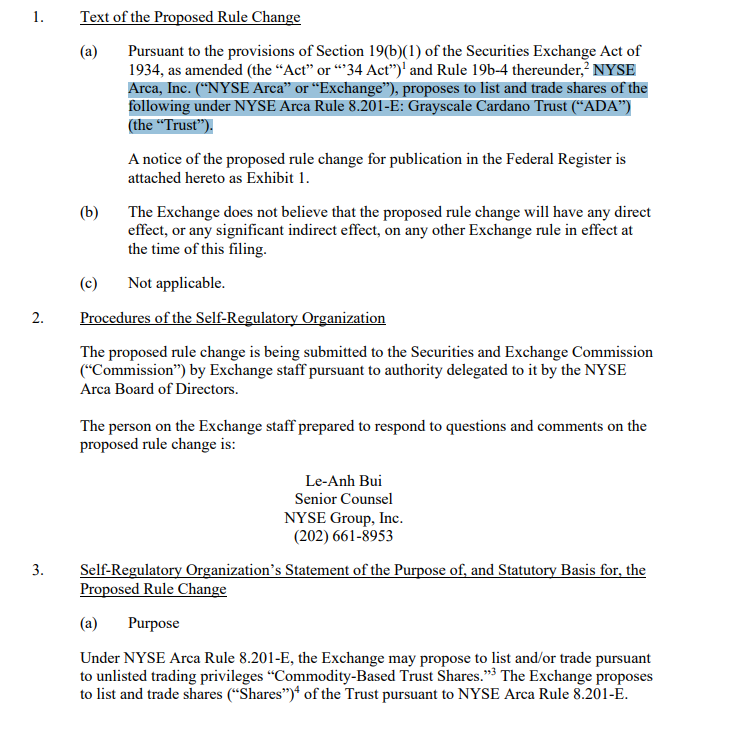 그레이스케일, 에이다 현물 ETF 승인 신청서 제출