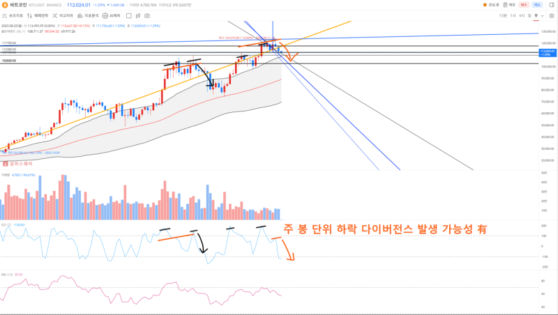 바이낸스 비트코인(BTC) 주 봉 차트 <br />
(출처=알파스퀘어)