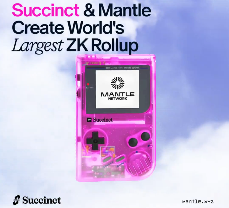 석싱트를 기반으로 메인넷을 업그레이드 한 맨틀 네트워크 <br />
출처=석싱트(X : @SuccinctLabs)