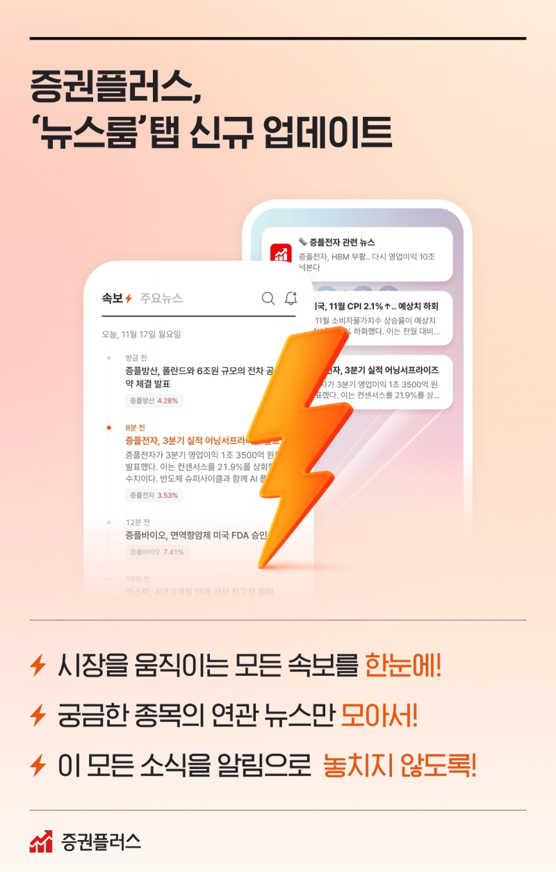 증권플러스, '뉴스룸' 탭 신설…신속한 시장 대응 지원