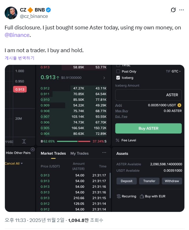 출처=자오창펑(X : @cz_binance)