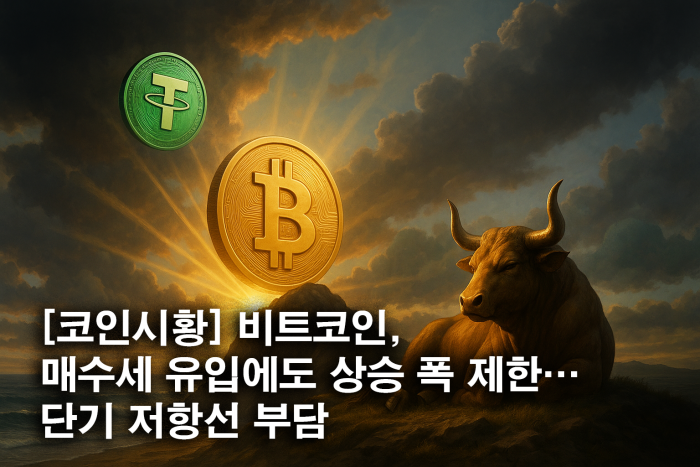  비트코인, 매수세 유입에도 상승 폭 제한···단기 저항선 부담