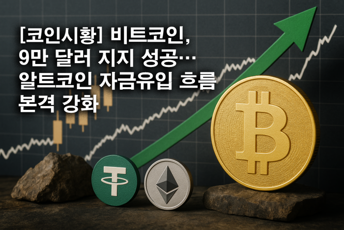 비트코인, 9만 달러 지지 성공··· 알트코인 자금유입 흐름 본격 강화