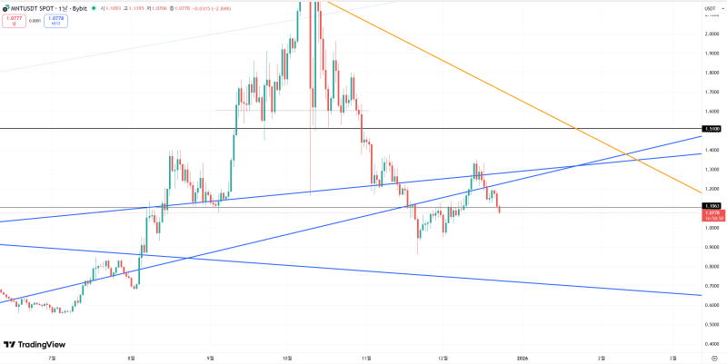 바이비트(Bybit) 맨틀(MNT) 일 봉 차트