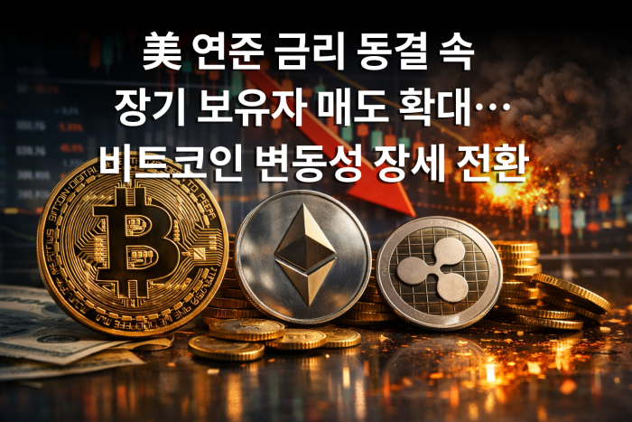  美 연준 금리 동결 속 장기 보유자 매도 확대···비트코인 변동성 장세 전환