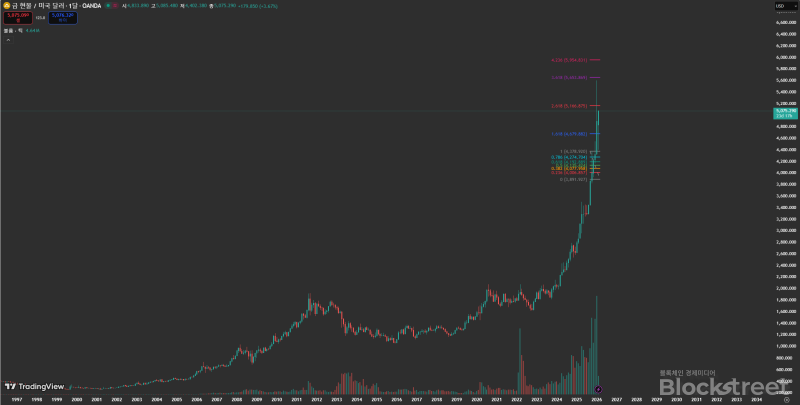 金(XAU) 월 봉 차트