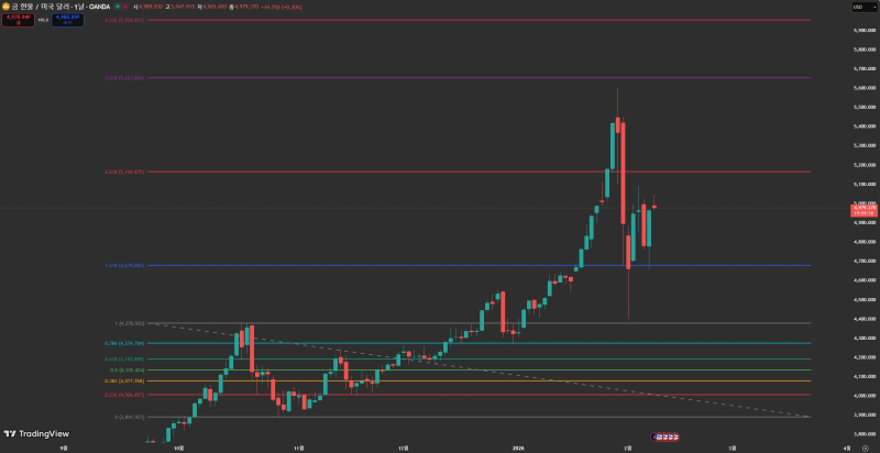 金(XAU) 일 봉 차트