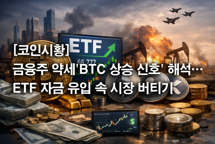  금융주 약세 \'BTC 상승 신호\' 해석···ETF 자금 유입 속 시장 버티기