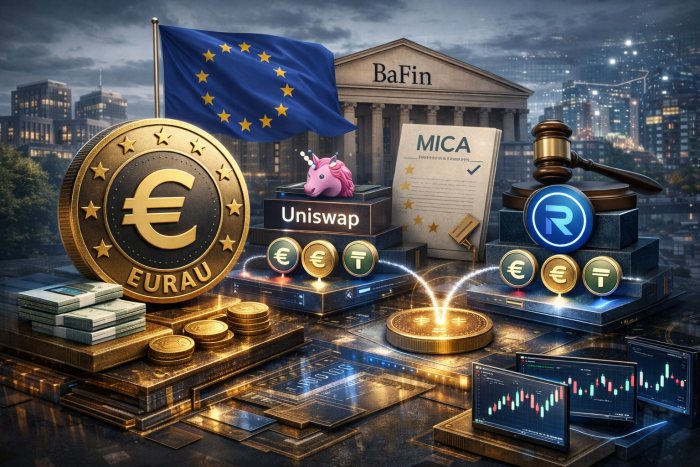 유럽 규제 스테이블코인 EURAU, 유니스왑·레이디움 진출