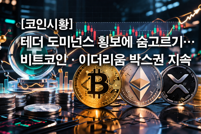  테더 도미넌스 횡보에 숨고르기···비트코인·이더리움 박스권 지속
