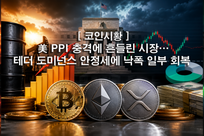  美 PPI 충격에 흔들린 시장···테더 도미넌스 안정세에 낙폭 일부 회복