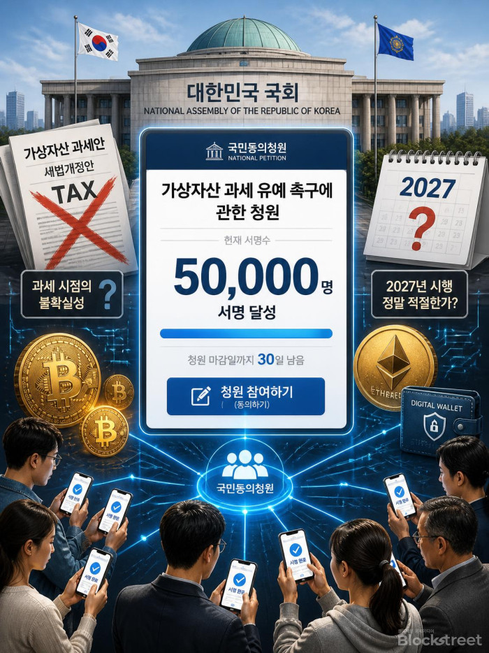 가상자산 과세 폐지 청원, 8일 만에 5만 명 돌파...국회 심사 착수