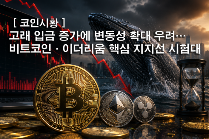  고래 입금 증가에 변동성 확대 우려···비트코인·이더리움 핵심 지지선 시험대